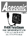 Acesonic Karaoke Machine PK 1130 owners manual user guide