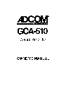 Adcom Stereo Amplifier GCA-510 owners manual user guide