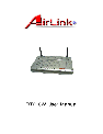 Airlink Network Router RT210W owners manual user guide