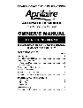 Aprilaire Humidifier 600 &700 owners manual user guide