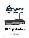 Atlantis Land Network Router 899 A02-WR-54G ME01 owners manual user guide