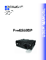 BOXLIGHT Projection Television Pro6500DP owners manual user guide