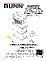 Bunn Grinder FPG-2 owners manual user guide