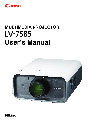 Canon Projector LV-7585 owners manual user guide