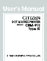 Citizen Systems Printer CBM-910 owners manual user guide