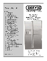 Defy Appliances Refrigerator F 600 LM owners manual user guide