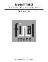 Final Sound Speaker System F1000i owners manual user guide