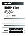 Gemini Industries Car Stereo System CDMP-2600 owners manual user guide