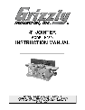 Grizzly Biscuit Joiner H2801 owners manual user guide