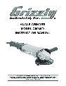 Grizzly Grinder G5968 owners manual user guide