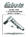 Grizzly Grinder H8216 owners manual user guide