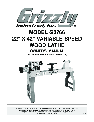 Grizzly Lathe G0766 owners manual user guide