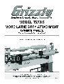 Grizzly Lathe T27313 owners manual user guide
