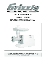 Grizzly Meat Grinder H6248 owners manual user guide