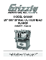 Grizzly Planer G1033X owners manual user guide