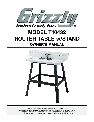 Grizzly Router T10432 owners manual user guide
