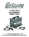 Grizzly Welder H8155 owners manual user guide
