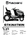 Husqvarna Lawn Mower GTH260TWIN owners manual user guide