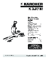 Karcher Pressure Washer K 3.97 M owners manual user guide