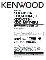 Kenwood Car Stereo System KDC-MP745U owners manual user guide