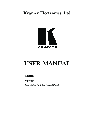 Kramer Electronics Projector VP-727T owners manual user guide