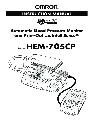 Omron Healthcare Blood Pressure Monitor HEM-705CP owners manual user guide