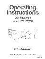Panasonic Projector PTL757U owners manual user guide