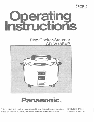 Panasonic Rice Cooker sr-w18fxp owners manual user guide