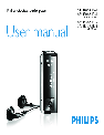 Philips MP3 Player SA1350 owners manual user guide