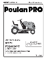 Poulan Lawn Mower 411261 owners manual user guide