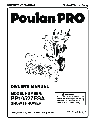 Poulan Snow Blower PP10527ESA owners manual user guide