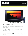 RCA Flat Panel Television 32F531T owners manual user guide