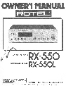Rotel Stereo Receiver RX-550 owners manual user guide