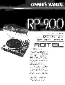Rotel Turntable RP-900 owners manual user guide