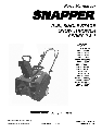 Snapper Snow Blower LE3170E owners manual user guide