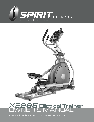 Spirit Elliptical Trainer XE295 owners manual user guide