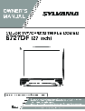 Sylvania TV VCR Combo 6727DF owners manual user guide