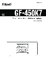 Teac CD Player GF-450K7 owners manual user guide
