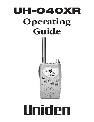 Uniden Portable Radio UH-040XR owners manual user guide