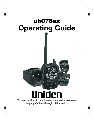 Uniden Portable Radio uh078sx owners manual user guide