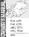 Visioneer Fax Machine 1170 owners manual user guide