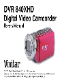 Vivitar Camcorder 840XHD owners manual user guide