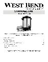 West Bend Coffeemaker 58030 owners manual user guide