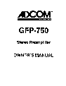 Adcom Stereo Amplifier GFP-750 owners manual user guide