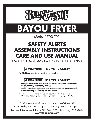 Bayou Classic Fryer 700-701 owners manual user guide