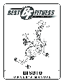Best Fitness Exercise Bike BFSB10 owners manual user guide
