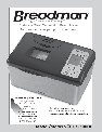 Breadman Bread Maker Bring Home the Bakery owners manual user guide