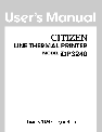 CBM America Printer iDP3240 owners manual user guide