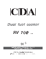 CDA Electric Pressure Cooker RV 700 owners manual user guide