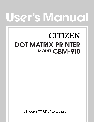 Citizen Printer CBM-910 owners manual user guide